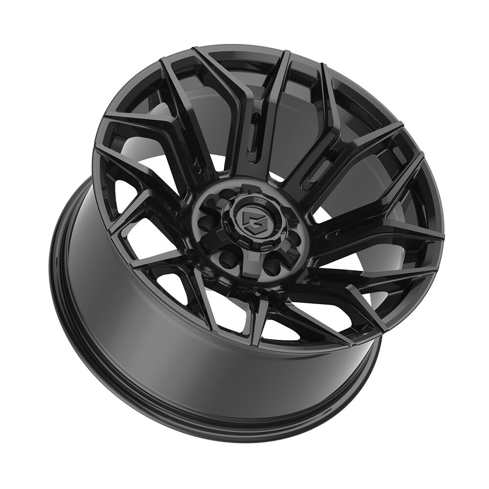 20" Gear Off Road 776B Flair 20x9 6x135 6x5.5 18mm Gloss Black Wheel Truck Rim
