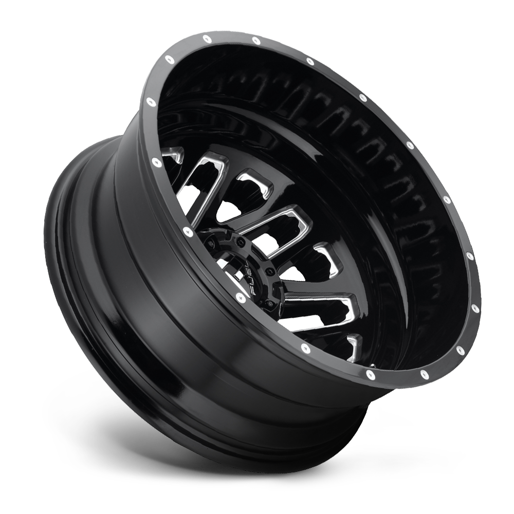 20" Fuel D581 Triton 20x8.25 8x210 Gloss Black Milled Rear Wheel -221mm Rim