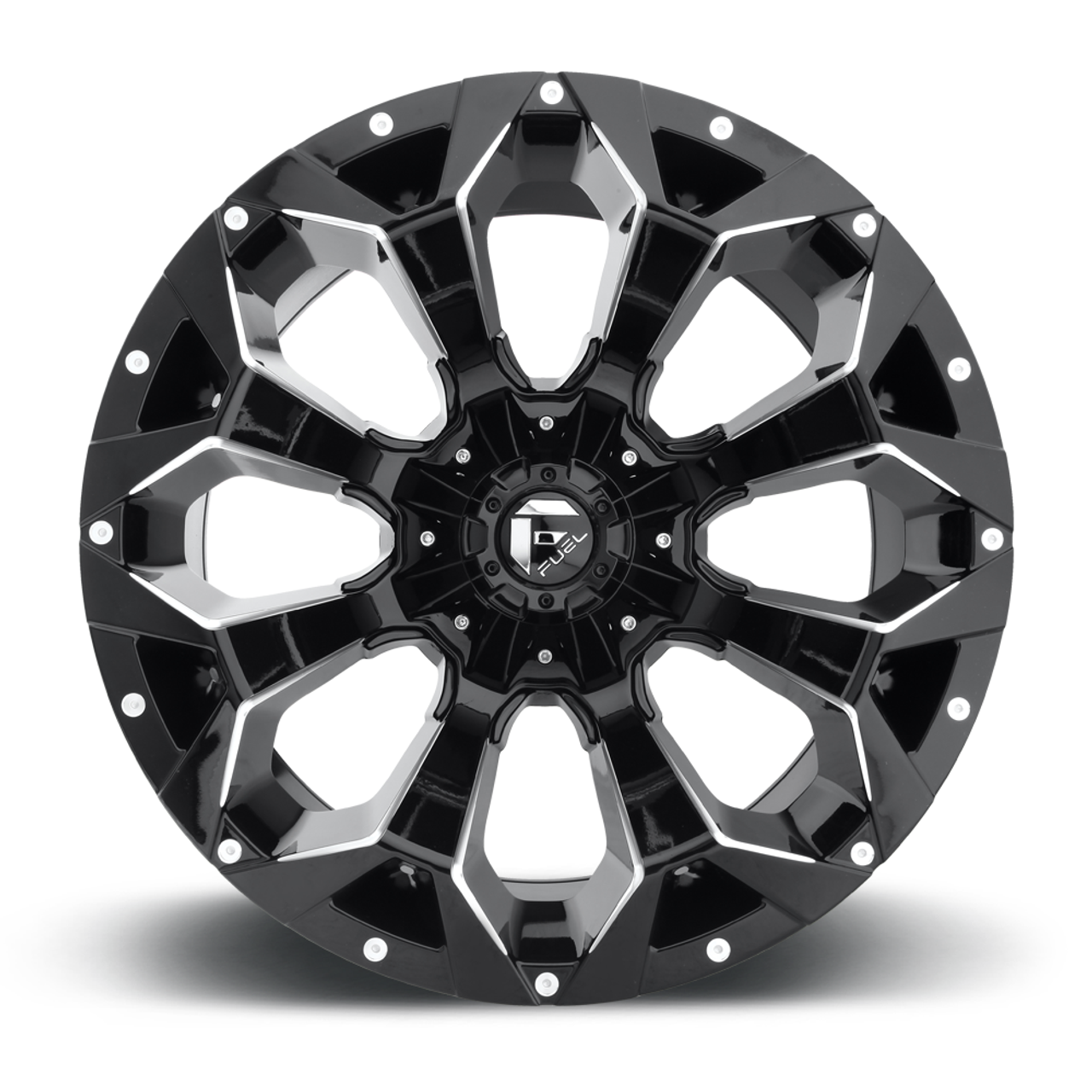 18" Fuel D576 Assault 18x9 6x135 6x5.5 Gloss Black Milled Wheel 19mm Truck Rim