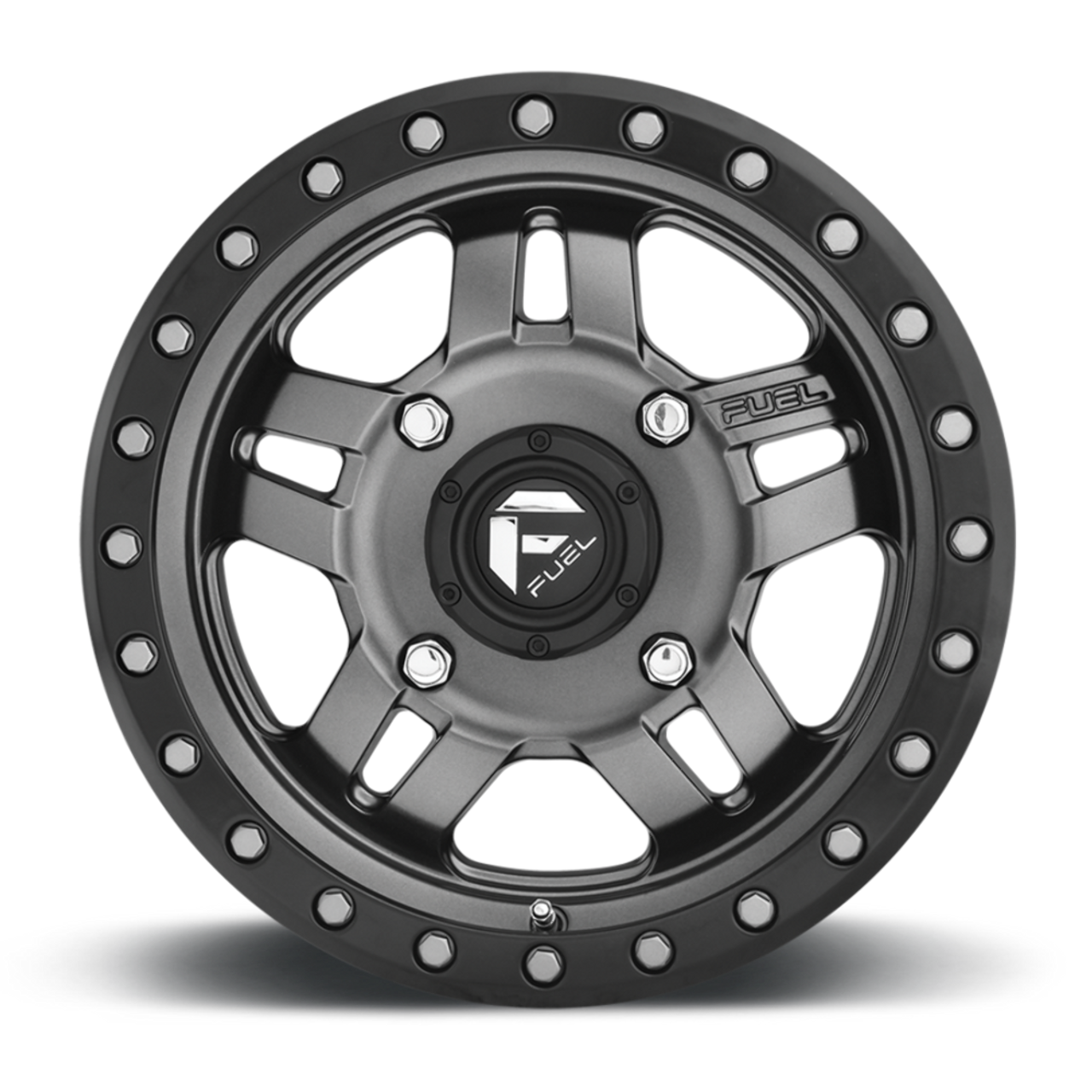 15" Fuel UTV D558 Anza 15x7 4x156 Matte Gunmetal Black Bead Ring Wheel 38mm Rim