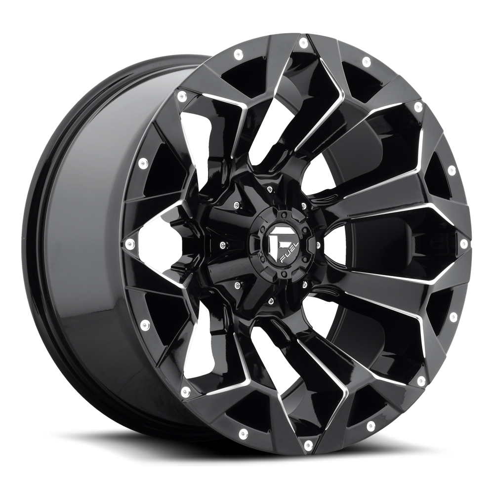 18" Fuel D576 Assault 18x9 5x4.5 5x5 1mm Gloss Black Milled Wheel Truck Rim