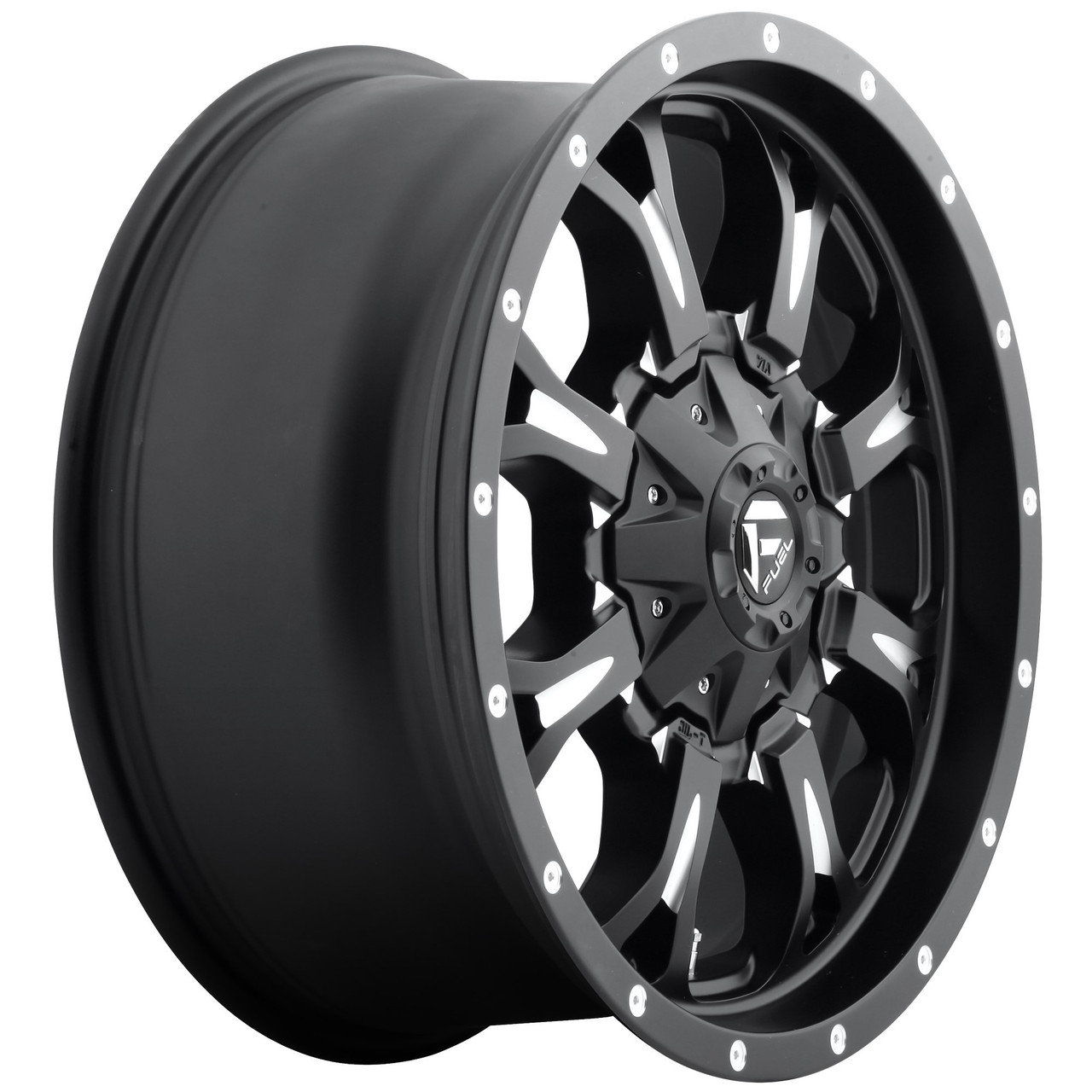 18" Fuel 1PC D517 Krank 18x9 8x6.5 Matte Black Milled Wheel -12mm Lifted Rim
