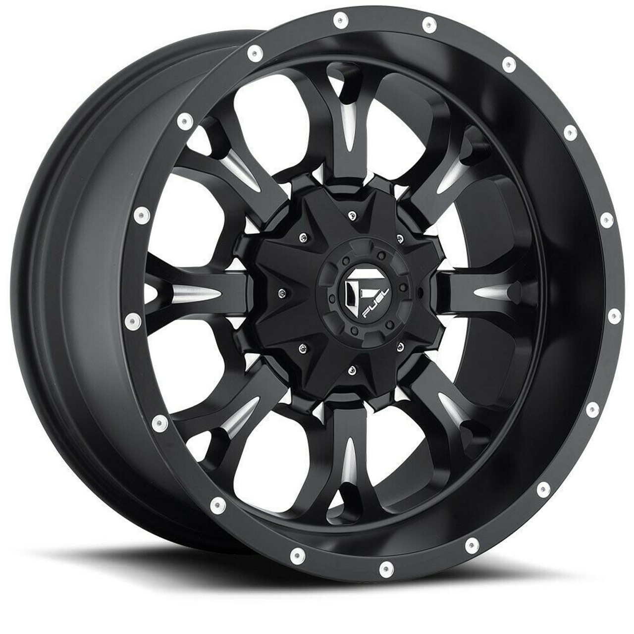 18" Fuel 1PC D517 Krank 18x9 8x6.5 Matte Black Milled Wheel -12mm Lifted Rim