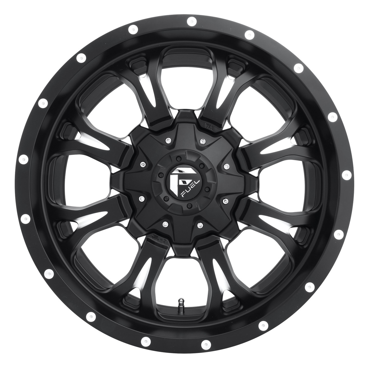 18" Fuel 1PC D517 Krank 18x9 8x6.5 Matte Black Milled Wheel -12mm Lifted Rim