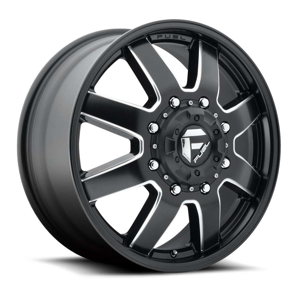 24" Fuel D538 Maverick 24x8.25 8x6.5 Matte Black Milled Wheel 105mm Front Rim