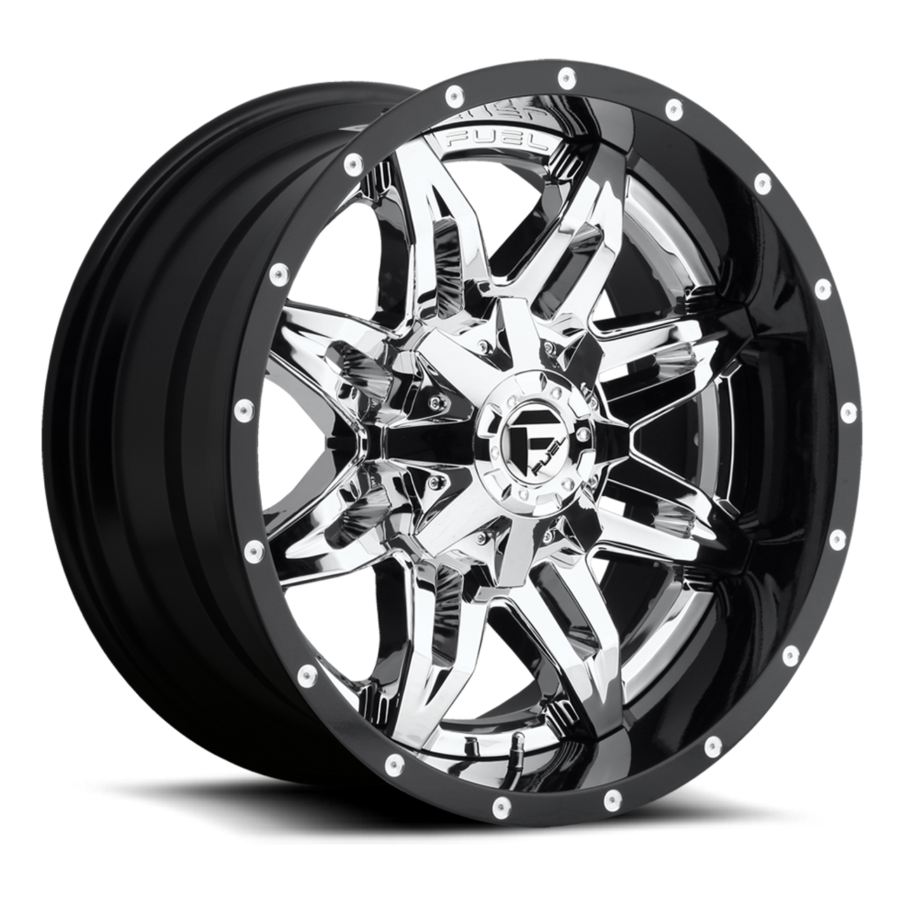 Fuel 2PC D266 Lethal 20x10 6x135 6x5.5 Chrome Plated Black Wheel 20" -19mm