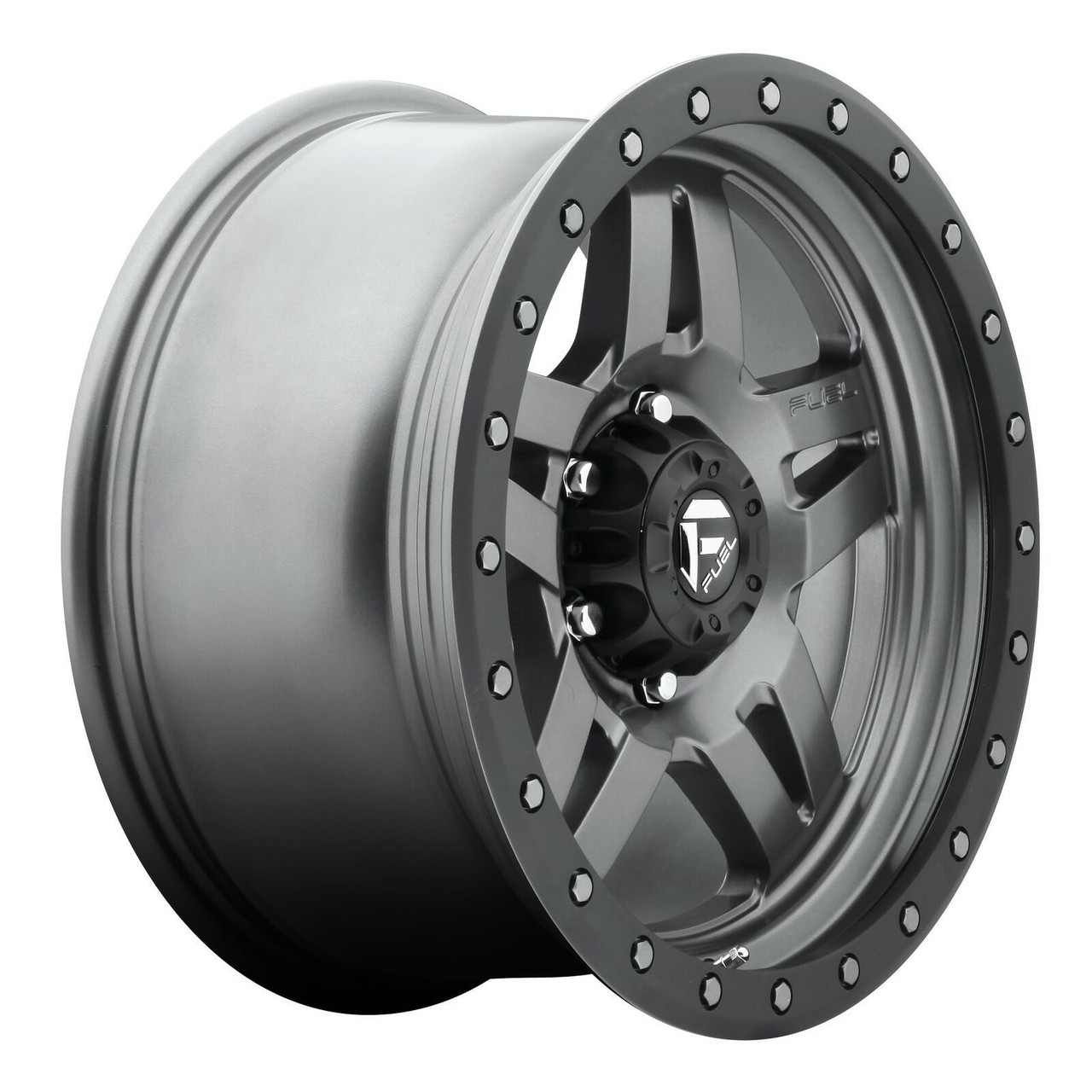 17" Fuel  D558 Anza 17x8.5 5x4.5 Matte Gunmetal Black Bead Ring Wheel -6mm Rim