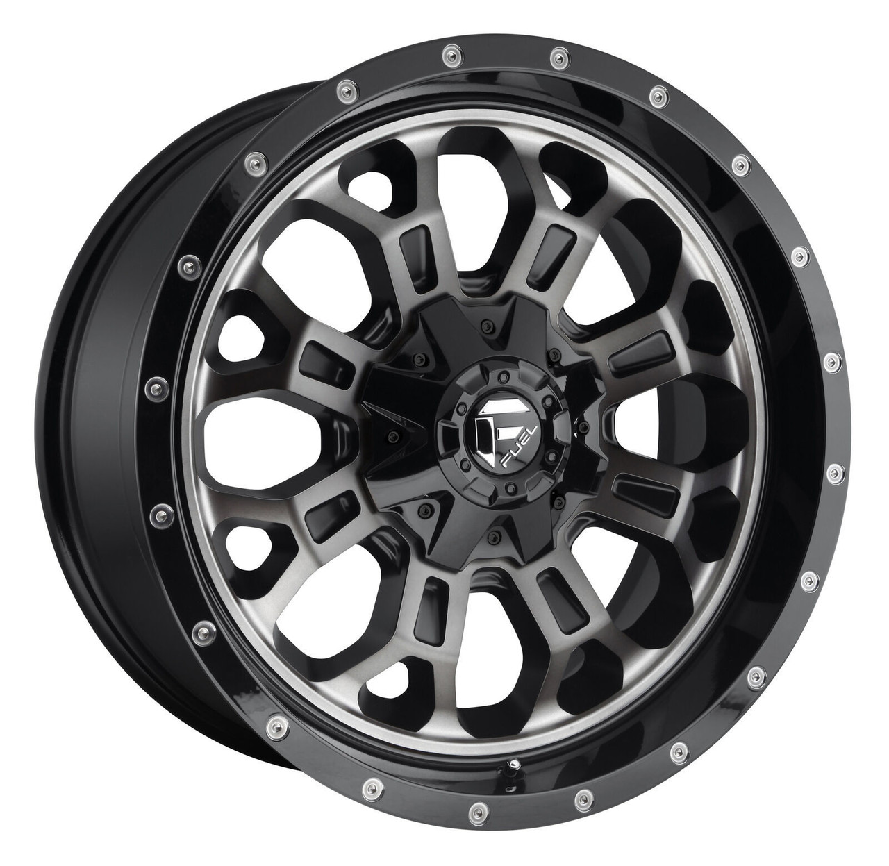 20" Fuel D561 Crush 20x10 6x135 6x5.5 -19mm Wheel Machined Double Dark Tint Rim