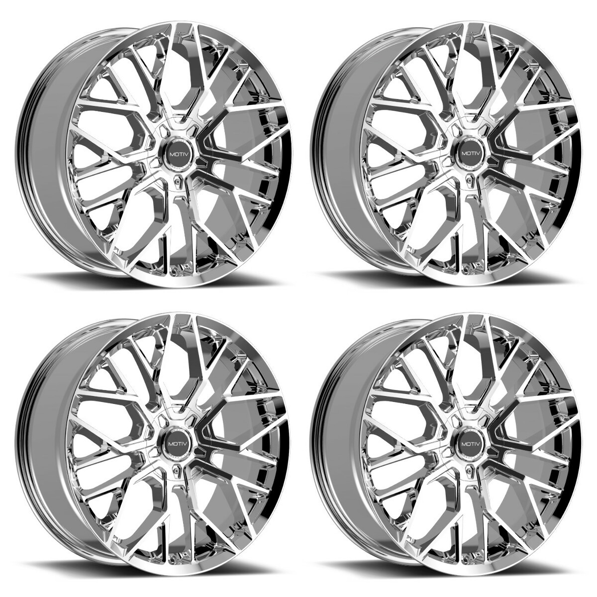 Set 4 17" Motiv 441C Zenith Chrome 17x7.5 Wheels 5x108 5x4.5 Rims 40mm