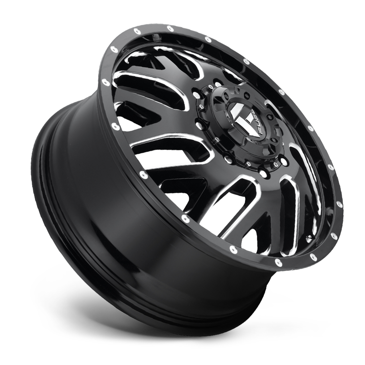 Fuel 1PC D581 Triton 22x8.25 8x200 Gloss Black Milled Front Wheel 22" 105mm Rim