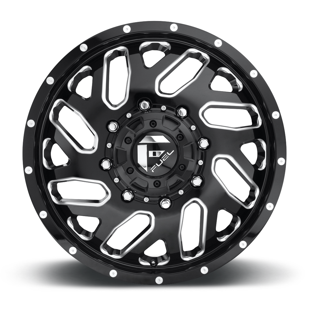 22" Fuel D581 Triton 22x8.25 8x200 Gloss Black Milled Front Wheel 105mm Rim