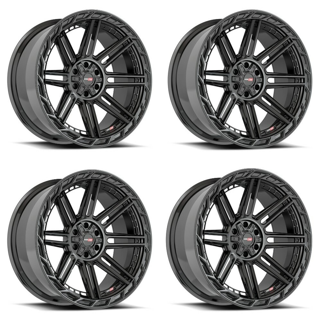 Set 4 20" Vortek Gloss Black VRP-501 20x9 Wheels 5x5 5x5.5 0mm Truck Rims Set 4 20" Vortek Gloss Black VRP-501 20x9 Wheels 5x5 5x5.5 0mm Truck Rims