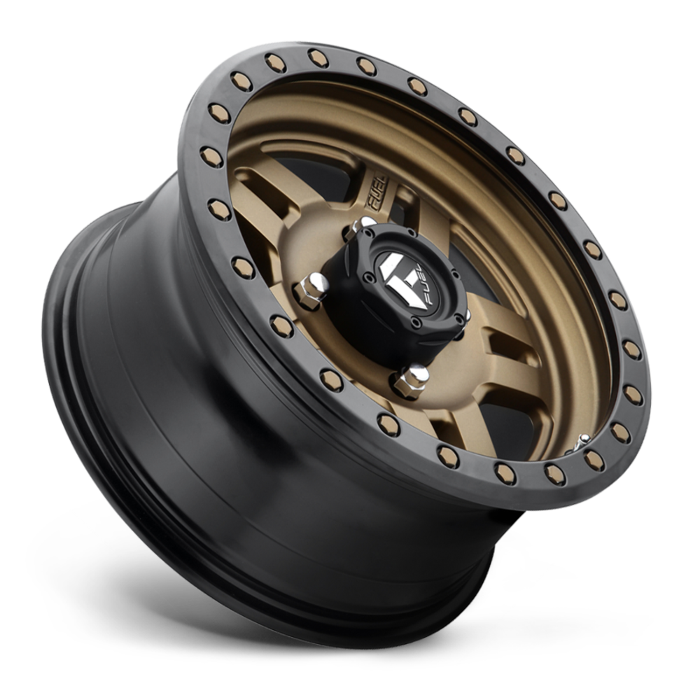14" Fuel UTV D583 Anza 14x7 4x156 13mm Matte Bronze Black Bead Ring ATV Wheel