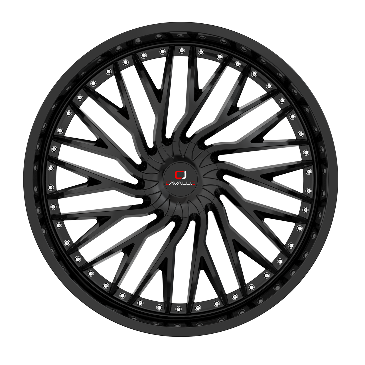 18" Cavallo CLV-43 Gloss Black Wheel 18x8 5x108 5x4.5 35mm Rim