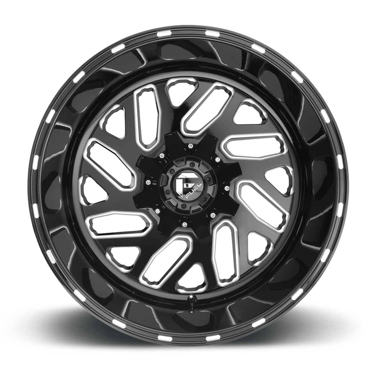 Fuel 1PC D581 Triton 20x9 6x135 6x5.5 Gloss Black Milled Wheel 20" 1mm Rim