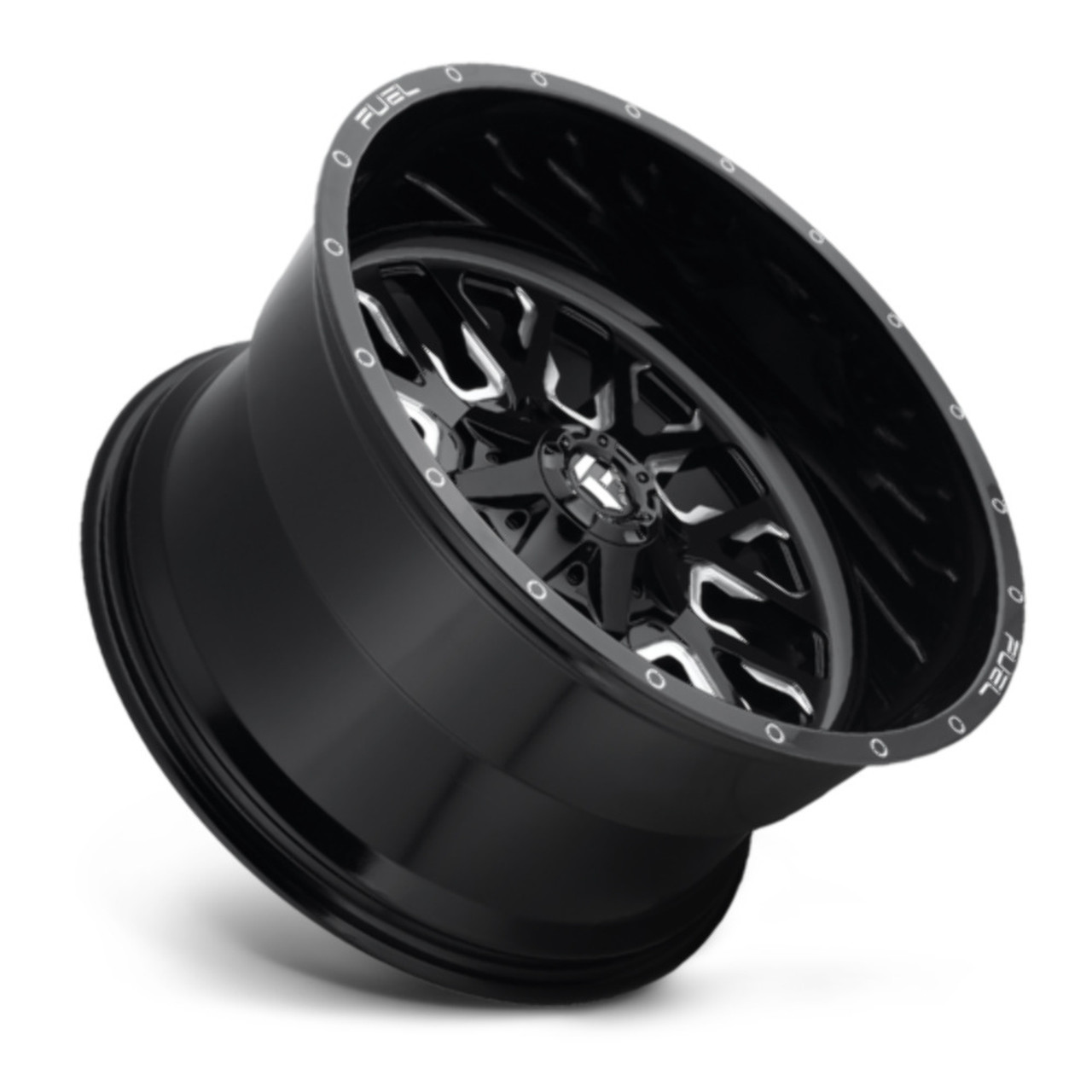 Fuel UTV D611 Stroke 20x7 4x156 Gloss Black Milled Wheel 20" 13mm Rim