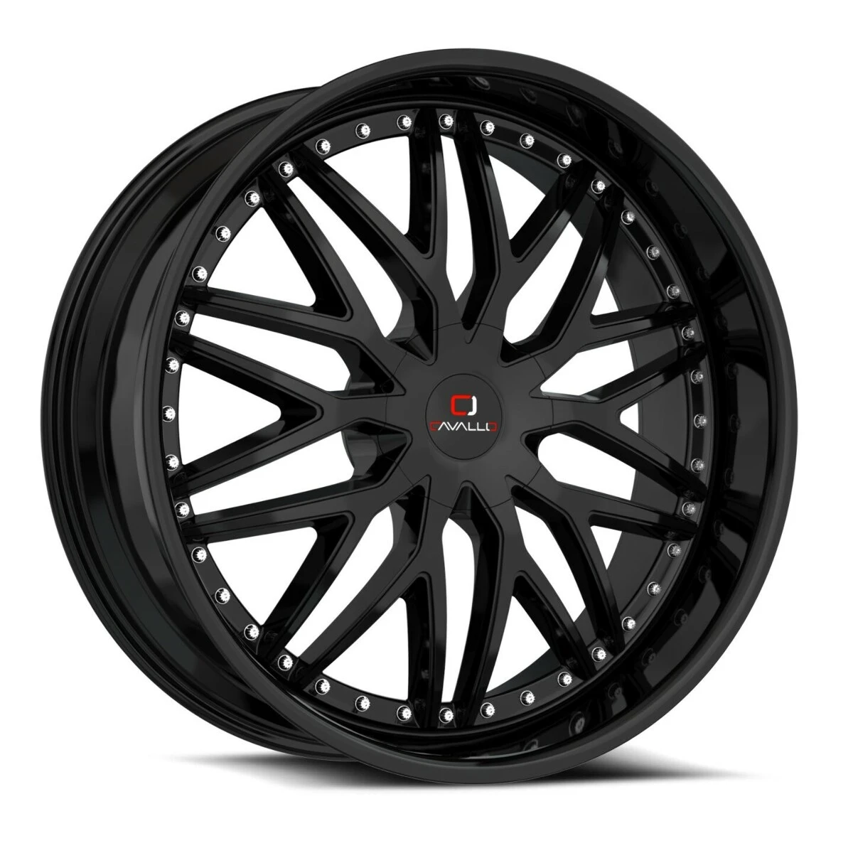 Set 4 22" Cavallo CLV-46 Gloss Black Wheels 22x8.5 5x112 5x4.5 38mm Rims