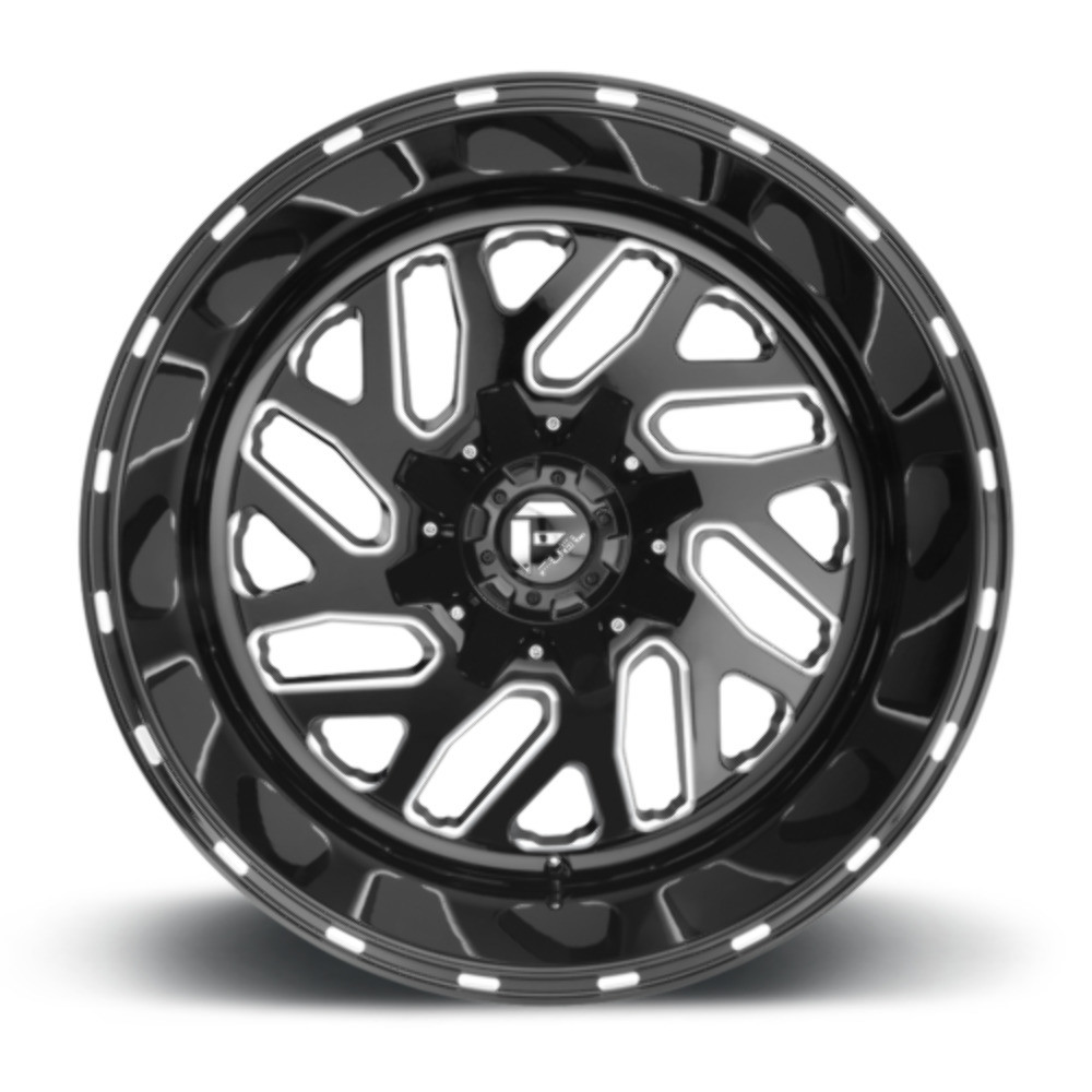 22" Fuel D581 Triton 22x10 5x4.5 5x5 -18mm Gloss Black Milled Wheel Lifted Rim