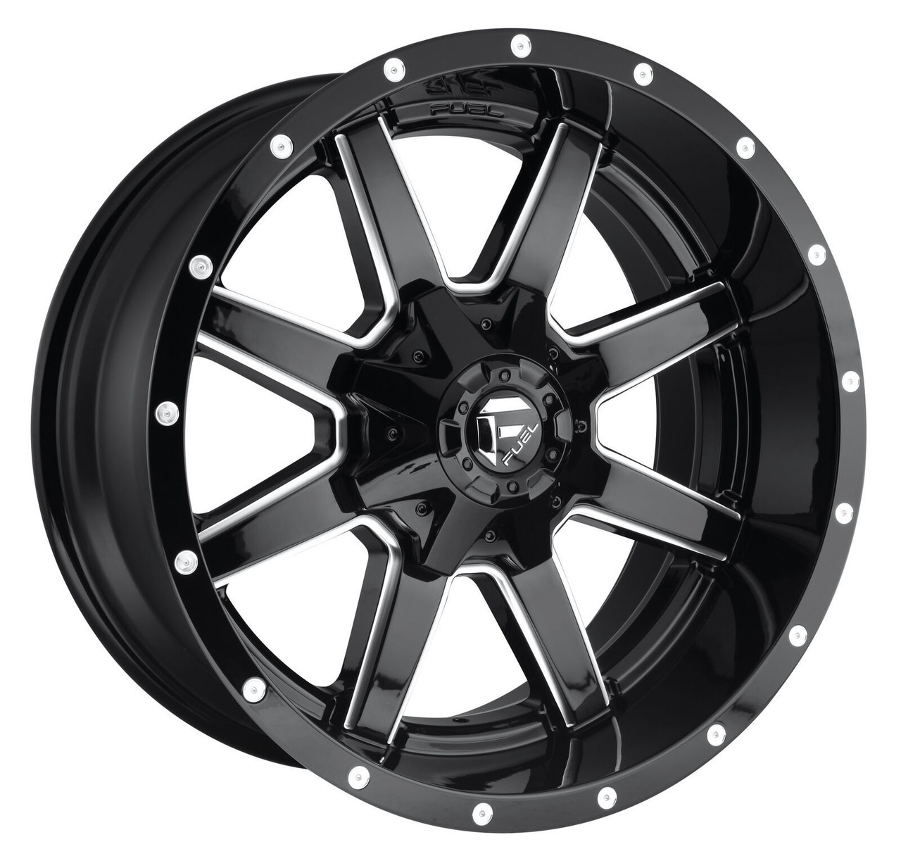 Fuel 1PC D610 Maverick 22x10 5x5.5 5x150 Gloss Black Milled Wheel 22" 10mm Rim