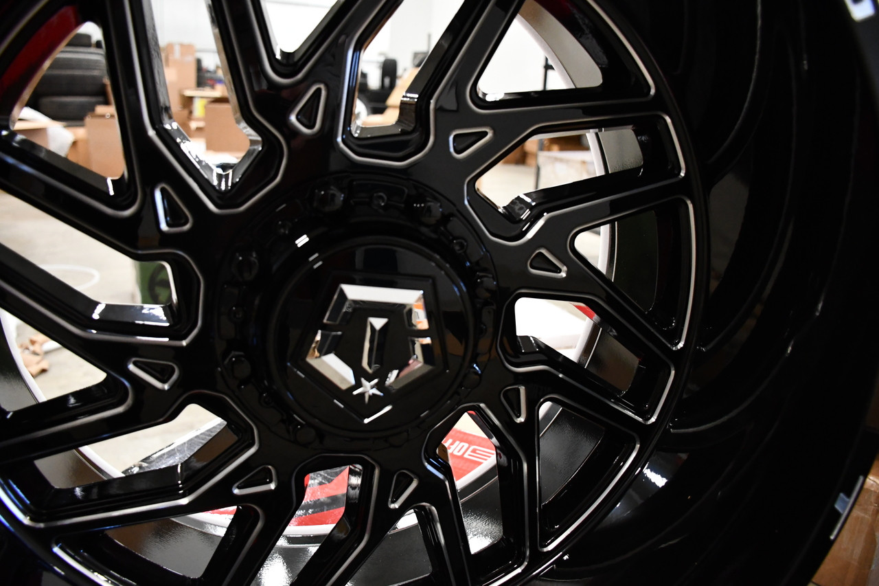 20" TIS 544BM Gloss Black w/ CNC Milled Accents 20x9 Wheel 5x5 5x5.5 01mm Rim