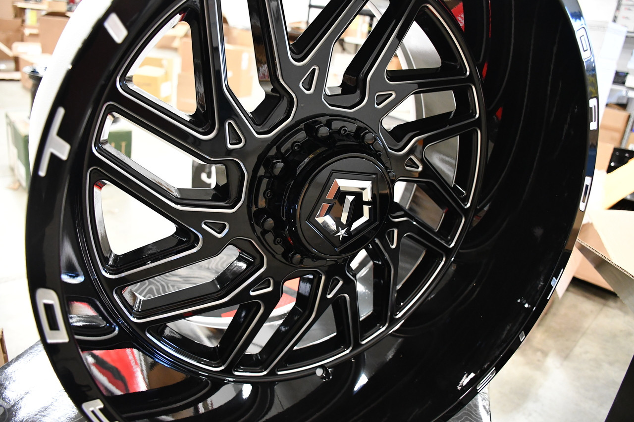 20" TIS 544BM Gloss Black w/ CNC Milled Accents 20x9 Wheel 5x5 5x5.5 01mm Rim
