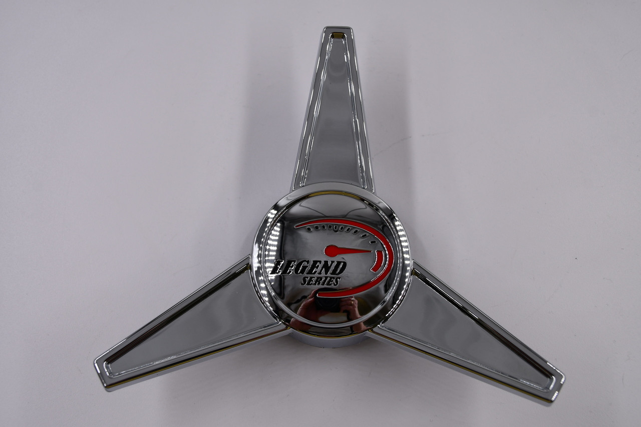 Vision Legend Series Chrome w/Black & Red Logo Wheel Center Cap Hub Cap C143-TS-V 2.625"