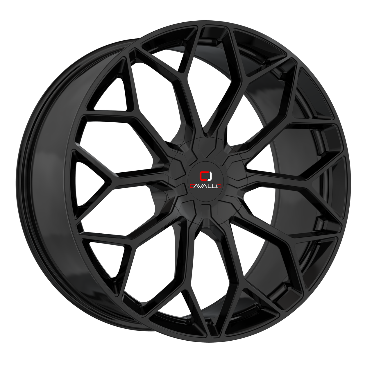 Set 4 22" Cavallo CLV-44 Gloss Black Wheels 22x9.5 5x115 5x120 15mm Rims
