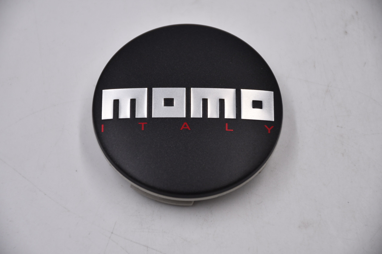 Momo Matte Black w/Chrome Logo Wheel Center Cap Hub Cap MK016 2.25