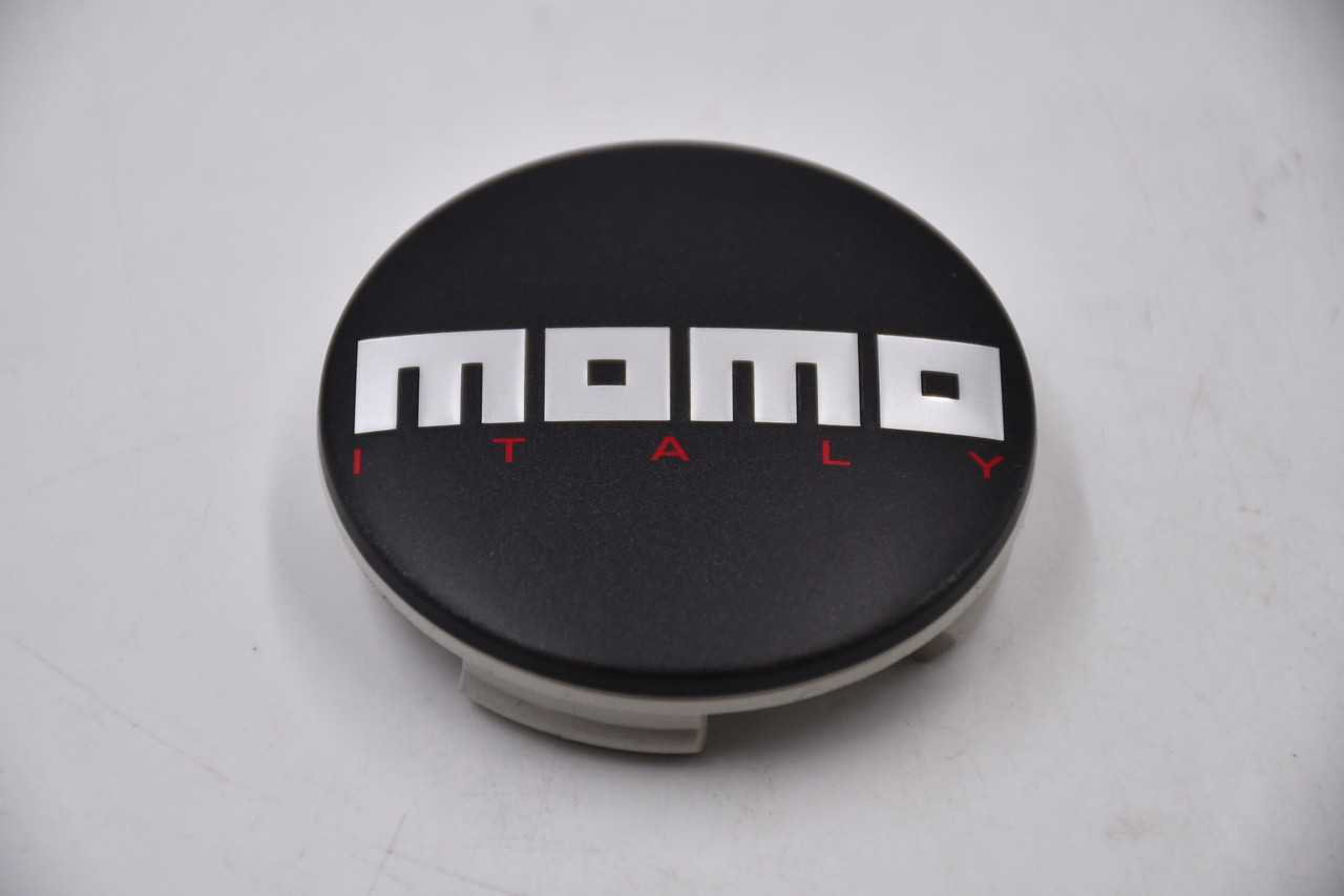 Momo Matte Black w/Chrome Logo Wheel Center Cap Hub Cap MK016 2.25" Momo Italy
