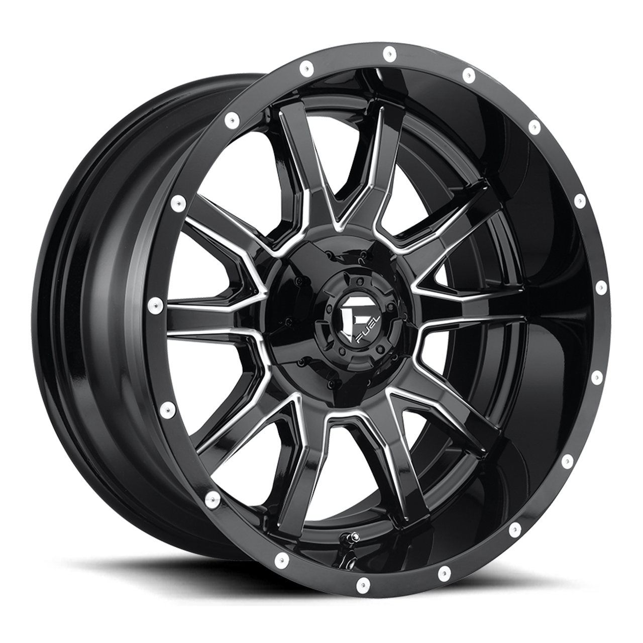 20" Fuel D627 Vandal 20x10 5x5.5 5x150 -18mm Wheel Gloss Black Milled Lifted Rim