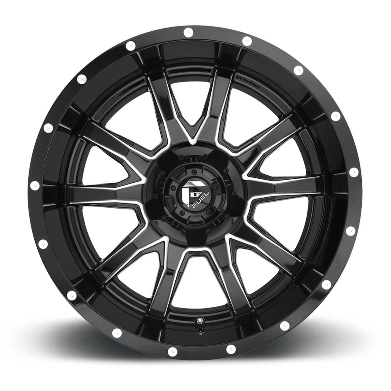 20" Fuel D627 Vandal 20x10 5x5.5 5x150 -18mm Wheel Gloss Black Milled Lifted Rim