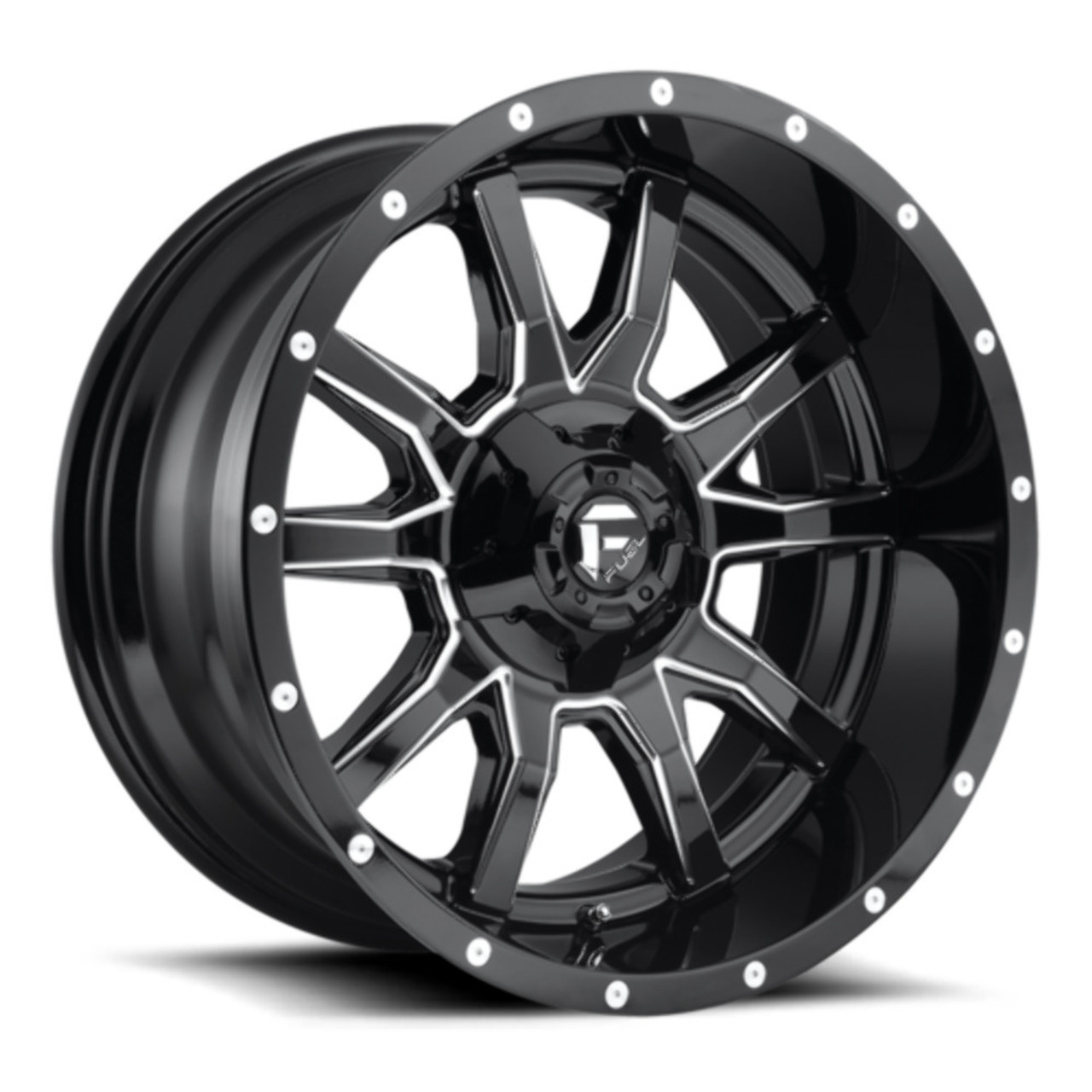 Fuel 1PC D627 Vandal 20x10 8x6.5 Gloss Black Milled Wheel 20" -18mm Rim Fuel 1PC D627 Vandal 20x10 8x6.5 Gloss Black Milled Wheel 20" -18mm Rim