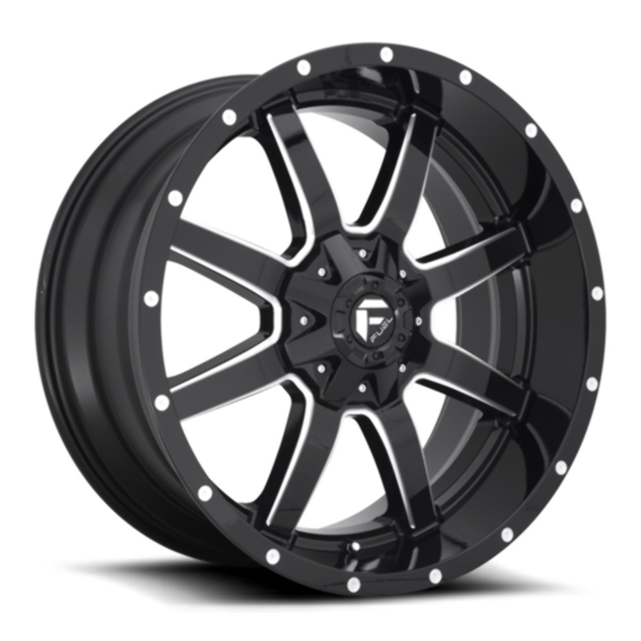 Fuel 1PC D610 Maverick 22x10 6x135 6x5.5 Gloss Black Milled Wheel 22" -24mm Rim Fuel 1PC D610 Maverick 22x10 6x135 6x5.5 Gloss Black Milled Wheel 22" -24mm Rim