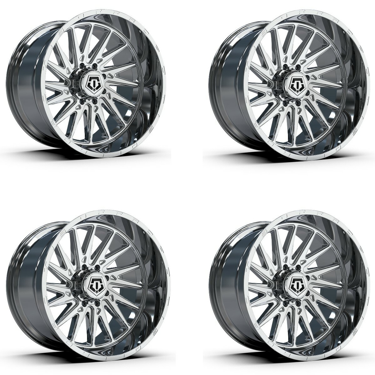 Set 4 20" TIS 547C Chrome 20x10 Wheels 5x5.5 5x150 Rims -19mm Lifted Truck Rims