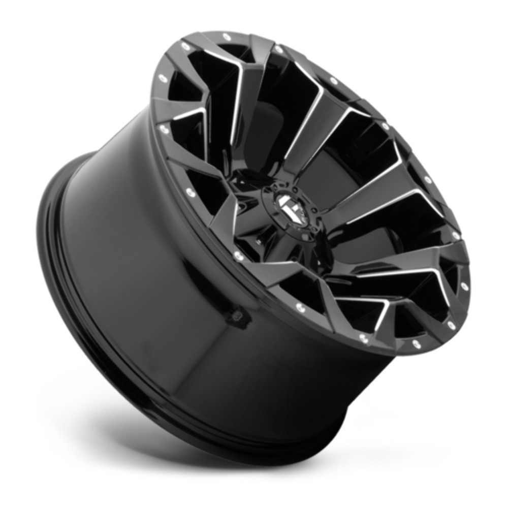 20" Fuel D576 Assault 20x9 5x4.5 5x5 Gloss Black Milled Wheel 1mm For Jeep Ford