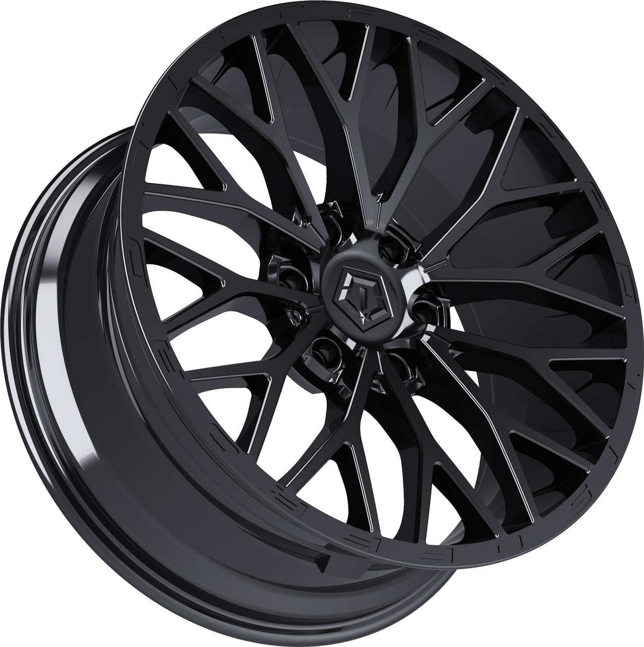 Set 4 26" TIS 566B 26x12 8x180 -44mm Gloss Black Wheels Lifted For Chevy GMC Rim