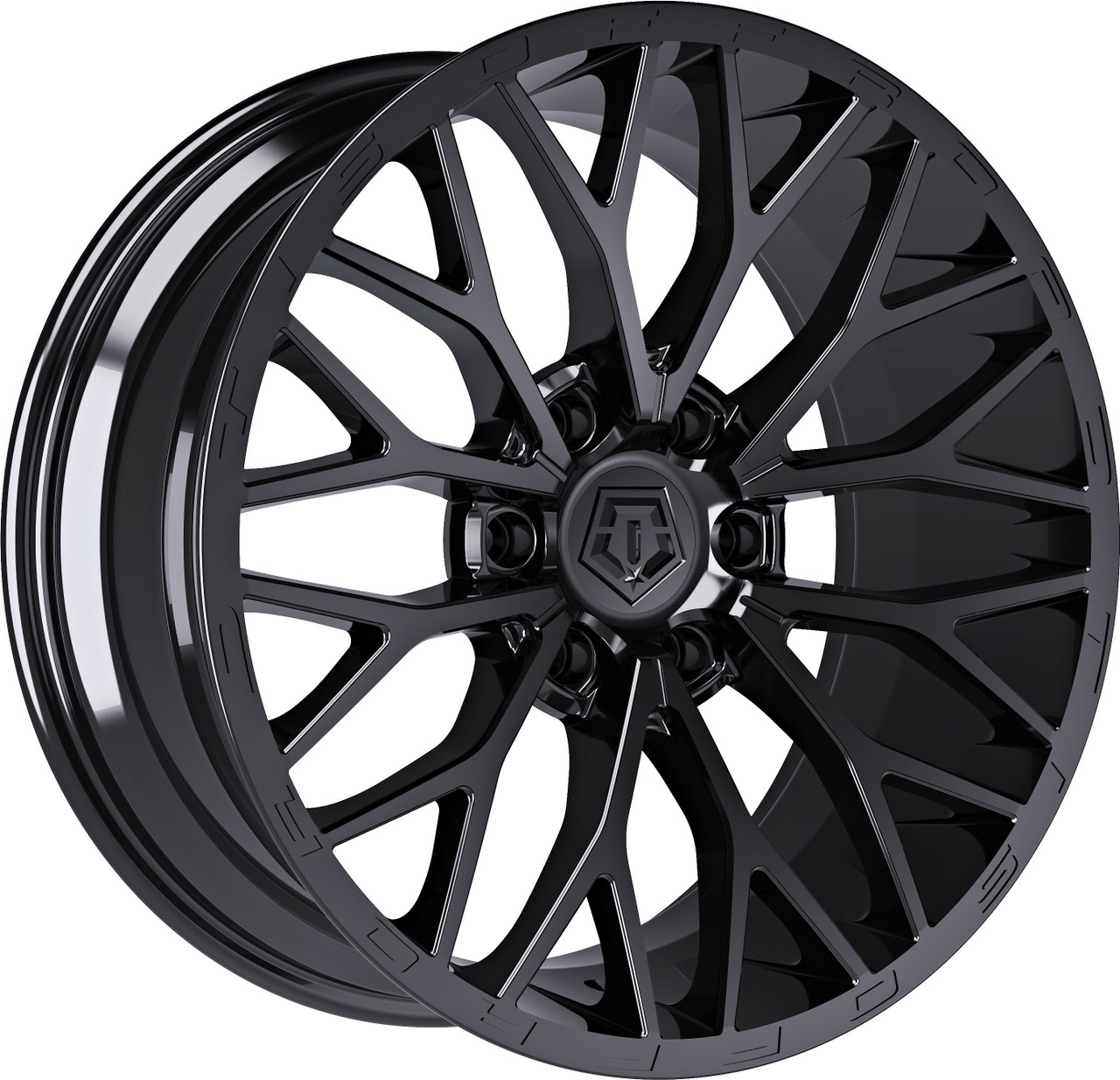 TIS 566B Wheels 20 Inch 8x6.5 (8x165.1) Gloss Black & Painted lip logo