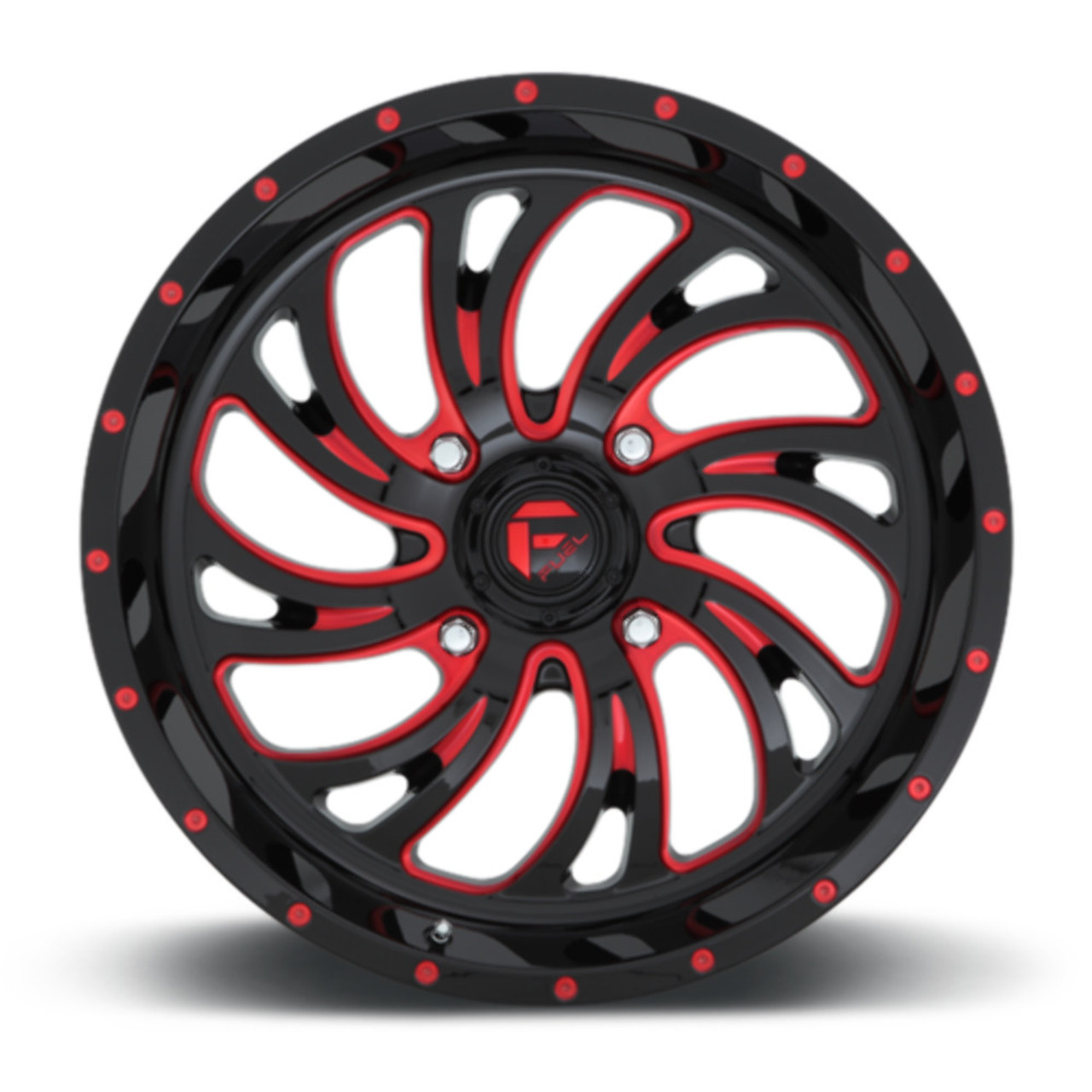Fuel UTV D642 Kompressor 18x7 4x156 Gloss Black Red Tinted Clear Wheel 18" 13mm
