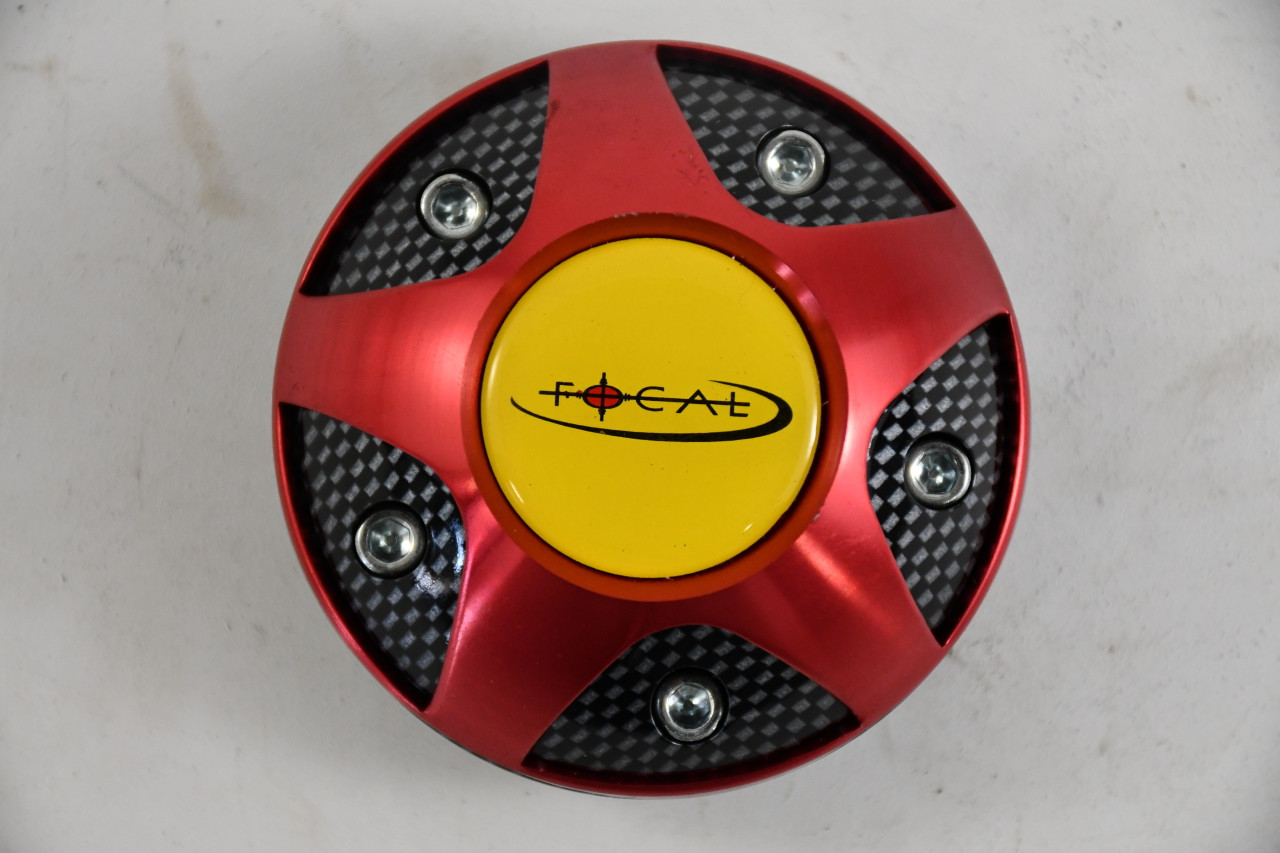 Focal Red/Yellow/Black/Gray Center Cap Hub Cap 89-9161 3"