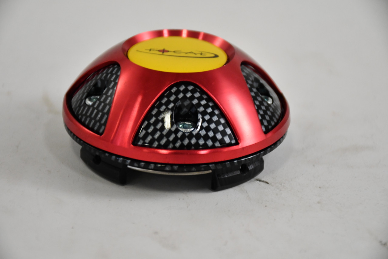 Focal Red / Yellow / Black / Gray Center Cap Hub Cap 89-9161 3"
