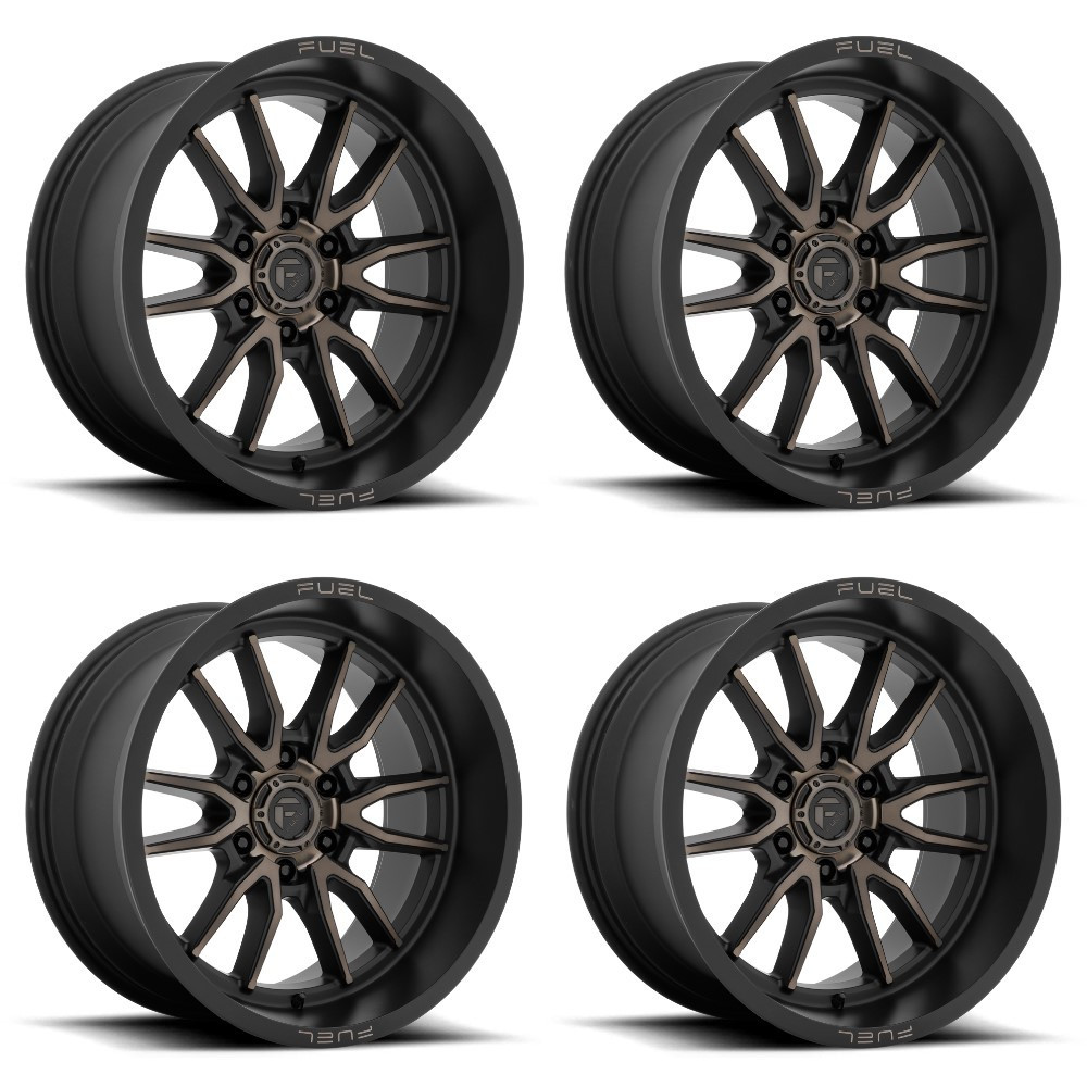 Set 4 20" Fuel D762 Clash 20x9 6x135 Matte Black Double Dark Tint Wheels 1mm Rim