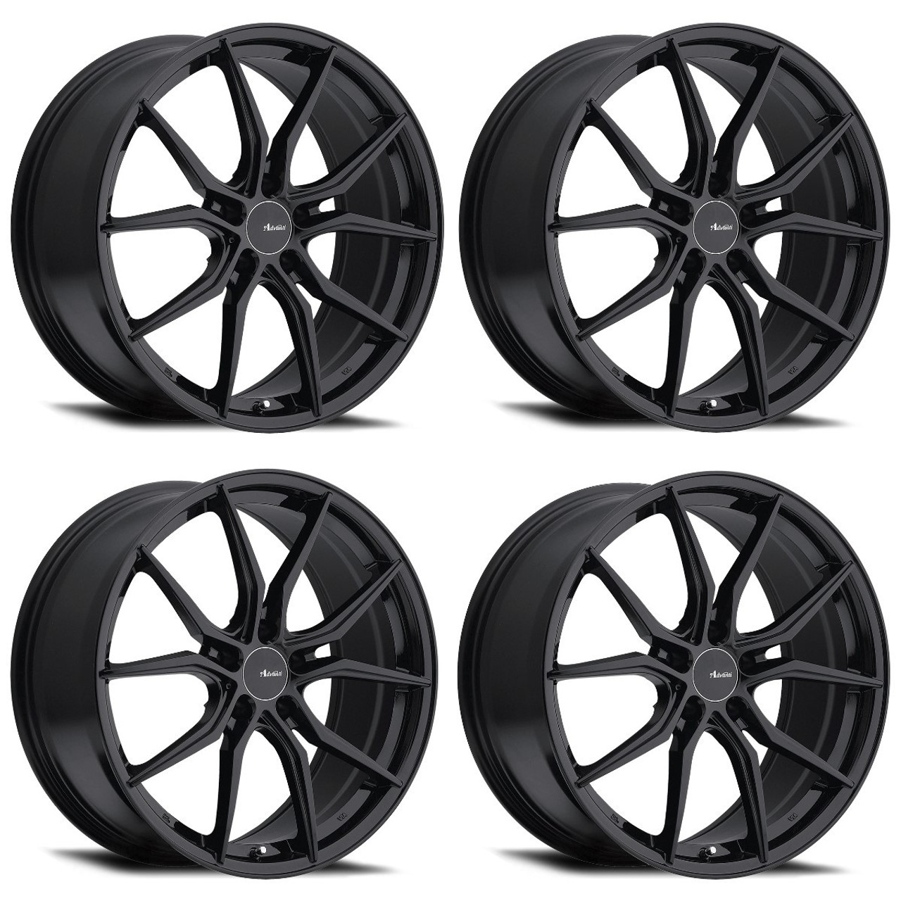 Set 4 19" Advanti Racing 80B Hybris 19x8.5 Matte Black Wheels 5x112 Rims +35mm
