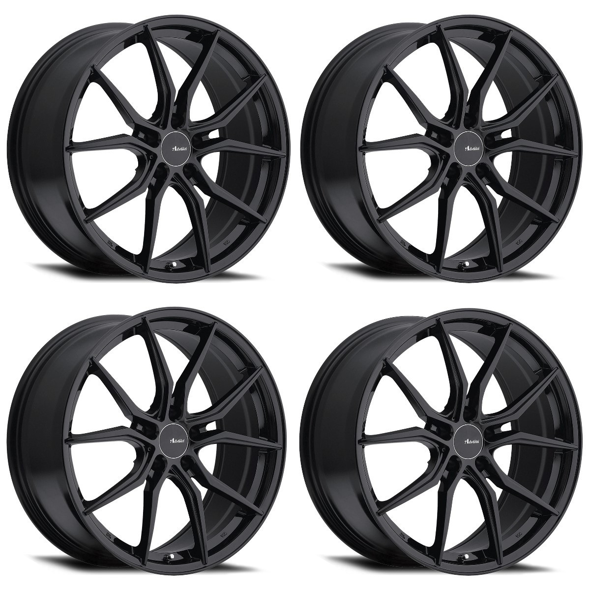 Set 4 19" Advanti Racing 80B Hybris 19x8.5 Matte Black Wheels 5x4.5 Rims +35mm