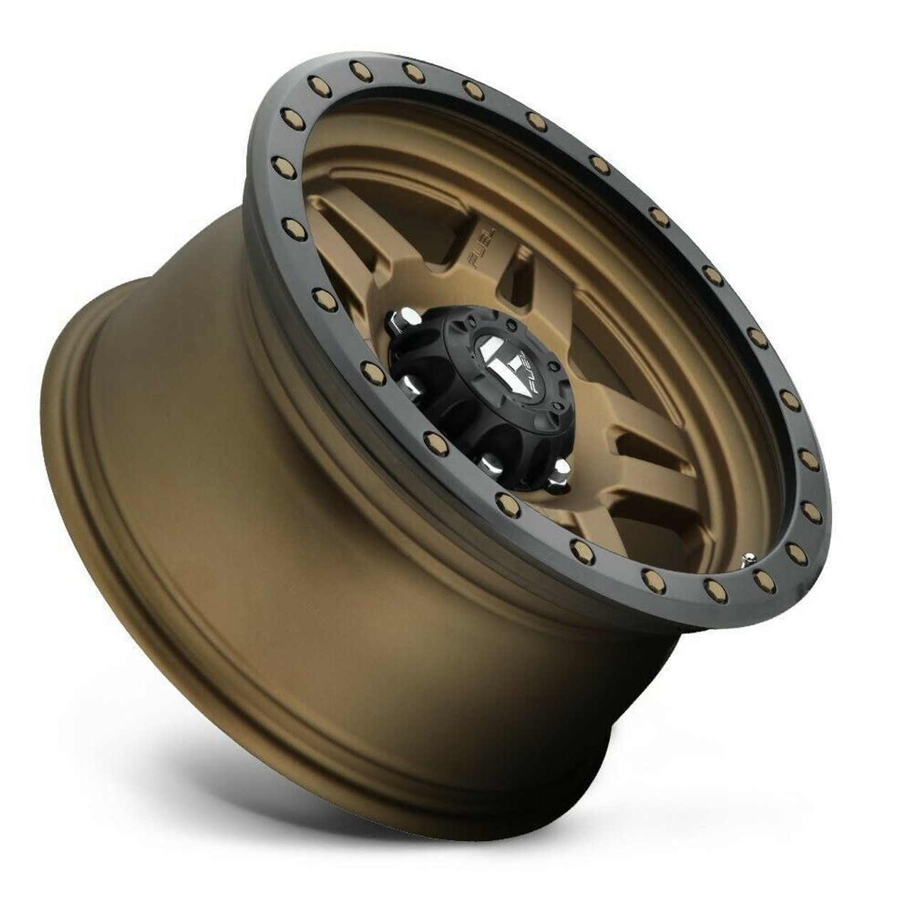 15" Fuel UTV D583 Anza 4+3 15x7 4x156 Matte Bronze Black Bead Ring Wheel 13mm