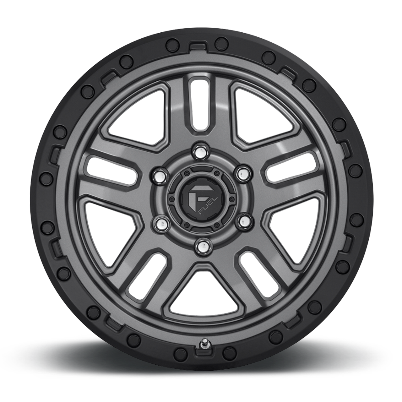 17" Fuel  D701 Ammo 17x9 5x5 Matte Gunmetal Black Bead Ring -12mm For Jeep Rim