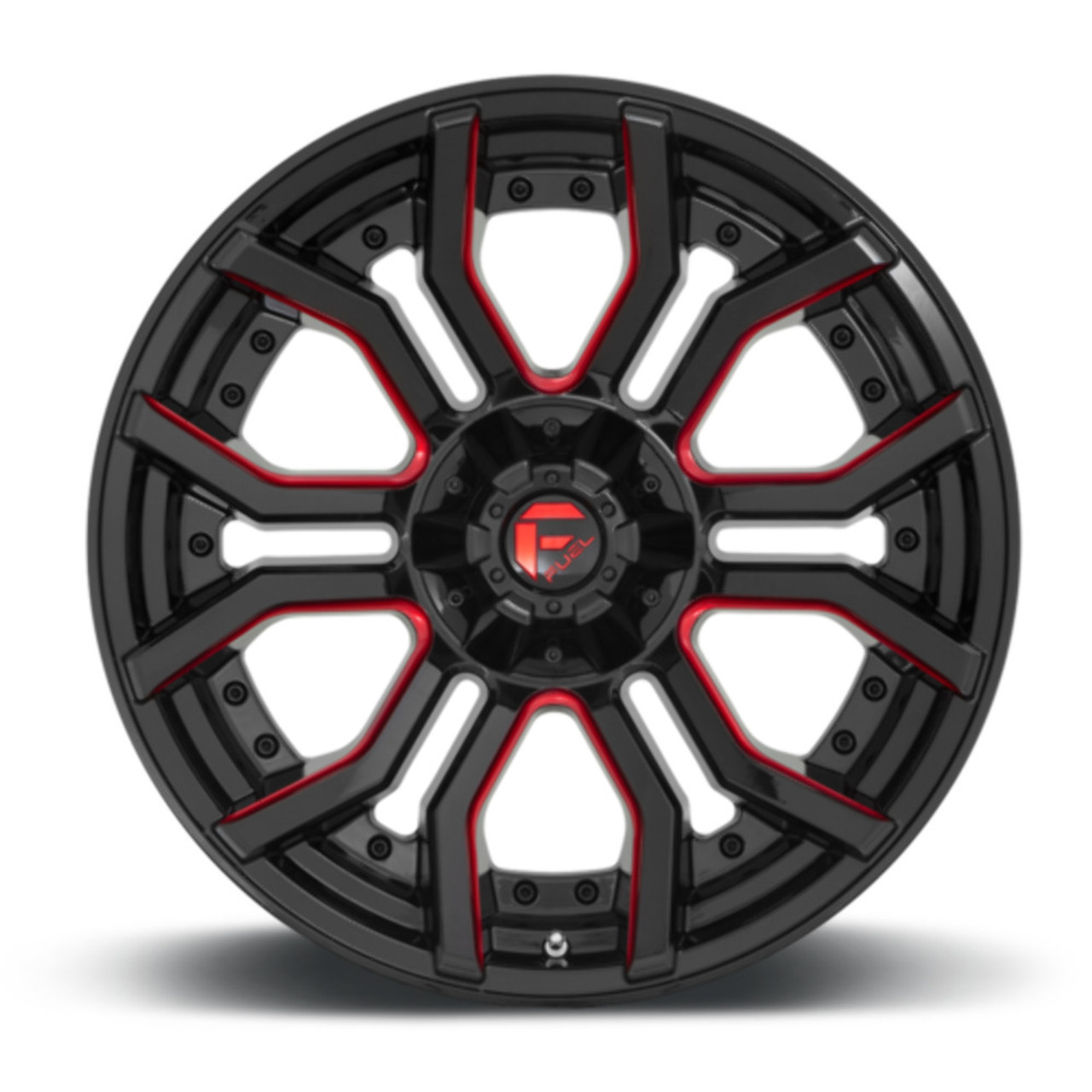 Fuel 1PC D712 Rage 20x10 8x180 Gloss Black Red Tinted Clear Wheel 20" -18mm Rim