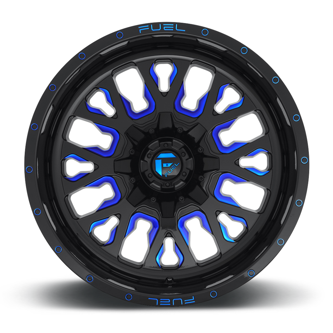 Fuel  D645 Stroke 20x10 8x170 Gloss Black Blue Tinted Clear Wheel 20" -18mm Rim