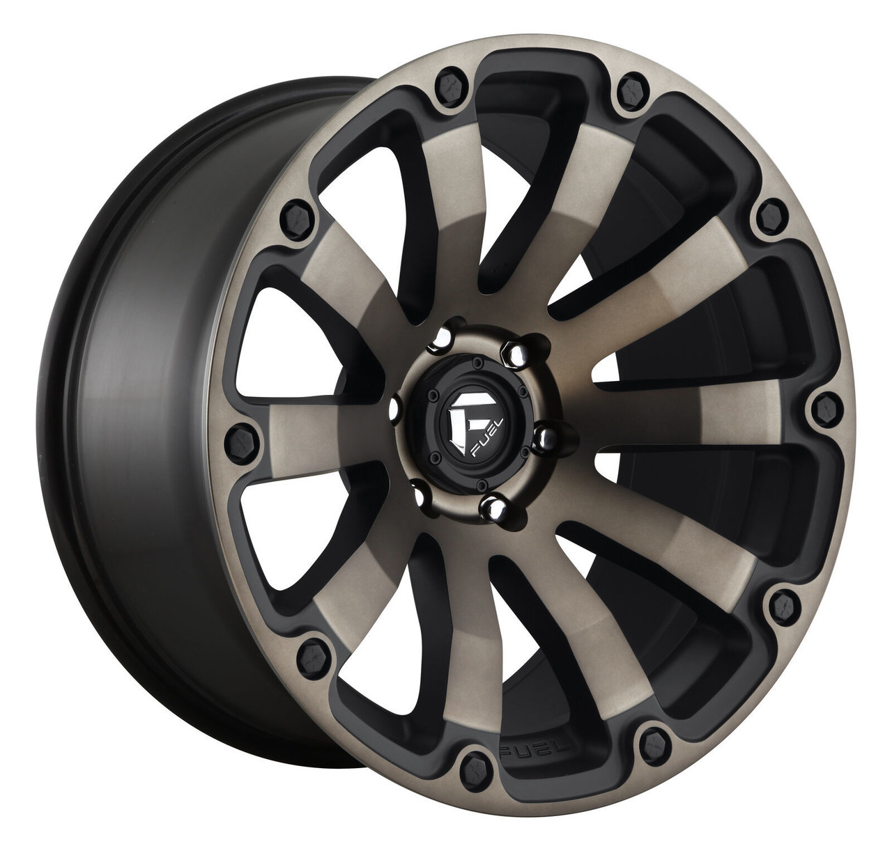 Fuel  D636 Diesel 20x10 5x5.0 Matte Black Double Dark Tint Wheel 20" -18mm Fuel  D636 Diesel 20x10 5x5.0 Matte Black Double Dark Tint Wheel 20" -18mm
