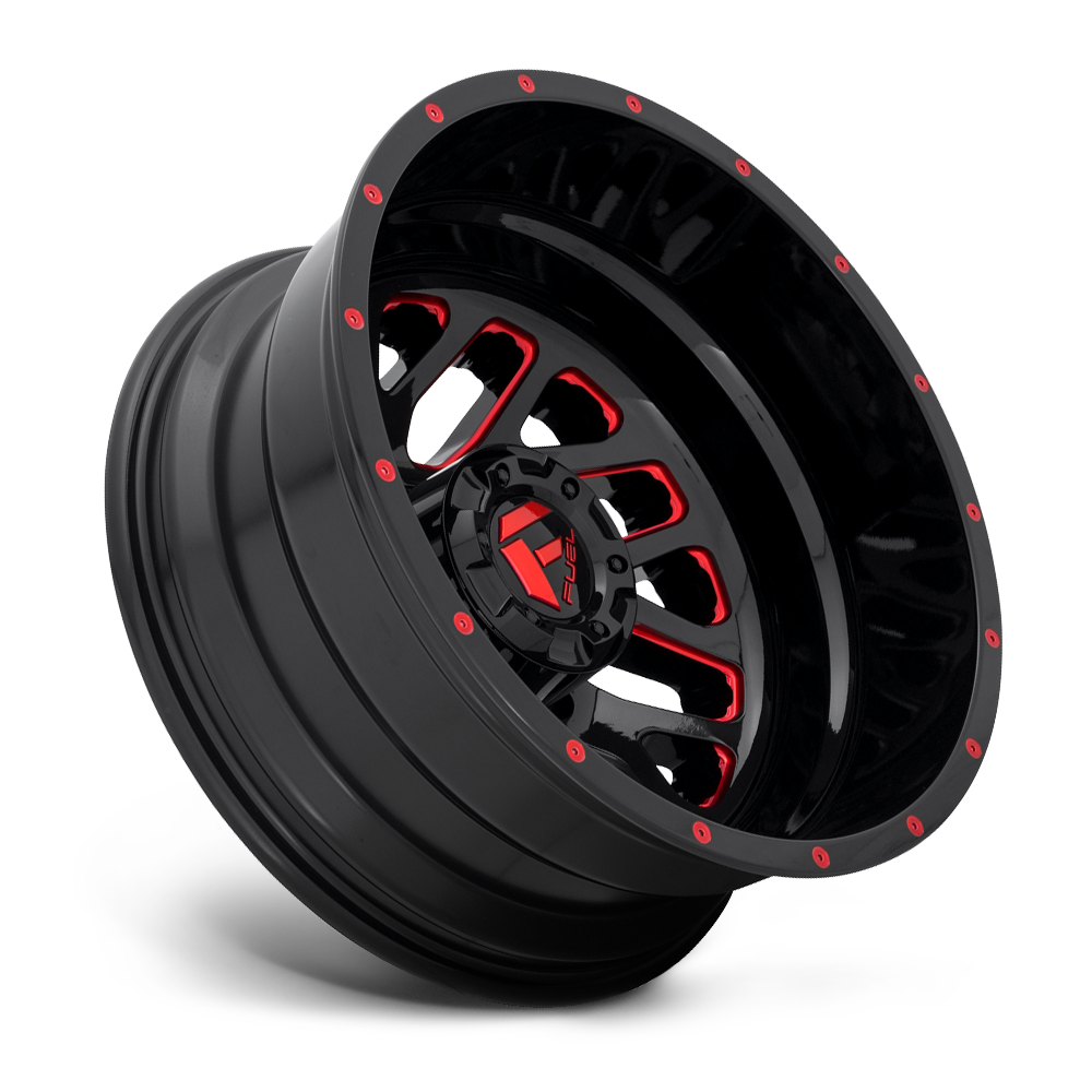 Fuel  D656 Triton 20x8.25 8x6.5 Gloss Black Red Tinted Clear Wheel 20" -240mm