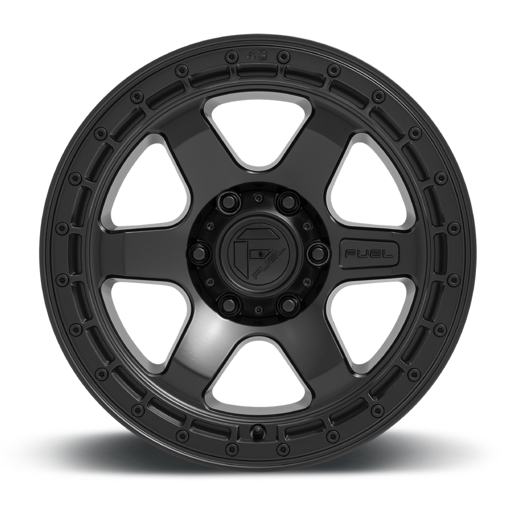 Fuel 1PC D750 Block 18x9 6x5.5 Matte Black With Black Ring Wheel 18" 20mm Rim
